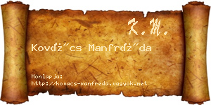 Kovács Manfréda névjegykártya